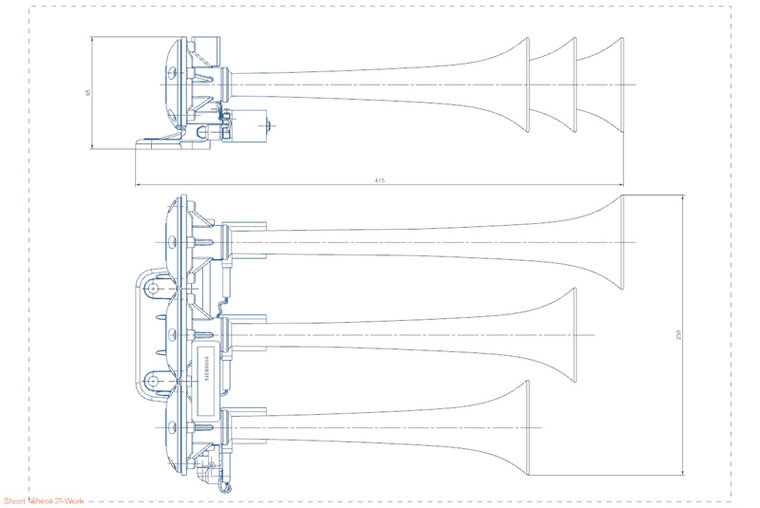 SEGER - 3 CORNE TRAINHORN - 24V