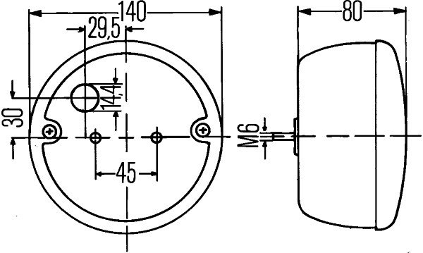 HELLA - FEU ARRI&Egrave;RE - 140 MM