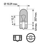 LED ROUGE 1 diode 24V W5W