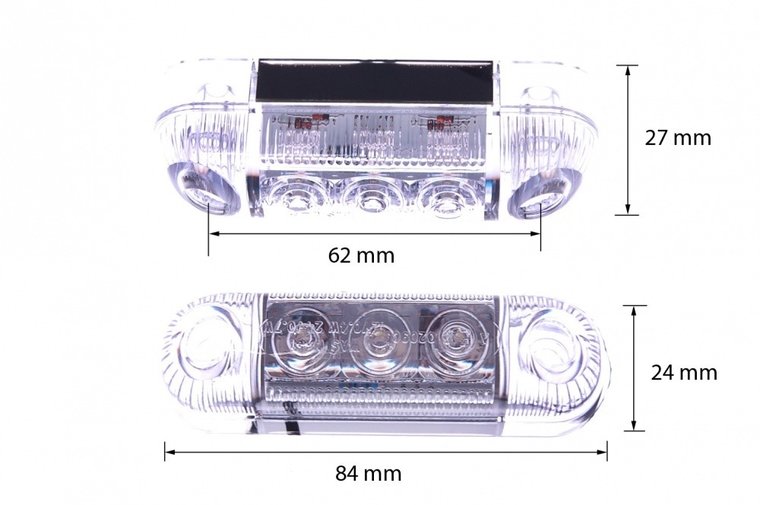 LAMPE DE MARQUAGE LAT&Eacute;RAL TRANSPARENT - BLANC