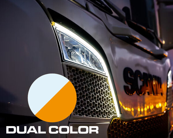 LEDSTRIP ORANJE WIT VOOR SCANIA GRILL VERSTRALER