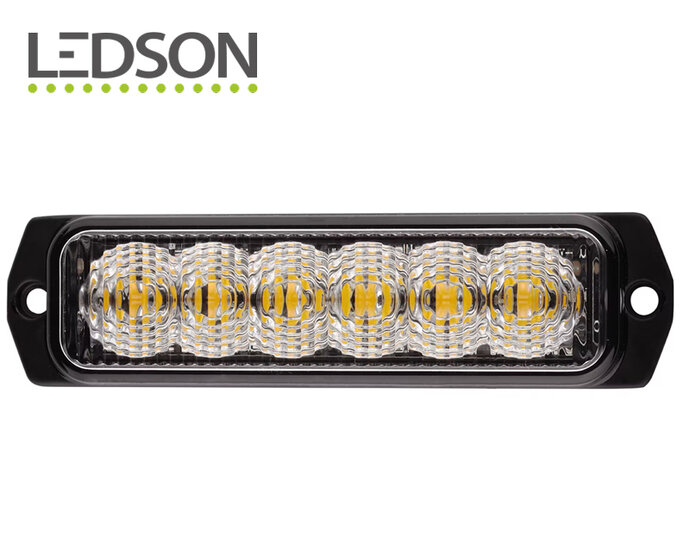 LEDSON - ORANJE FLITSER - 6 LED - ECE R65/R10, SAE J595