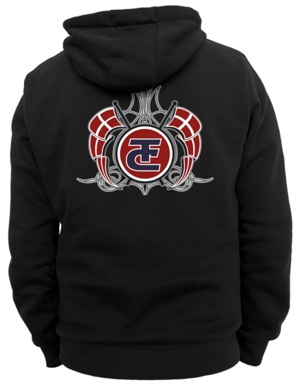 HOODIE WITH ZIP WITH RONNY CEUSTERS  LOGO ON FRONT AND BACK