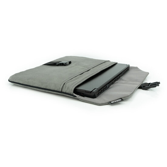 OMNIUS LAPTOP SLEEVE LARGE - GREY ALCANTARA - BUCKLE LOCK