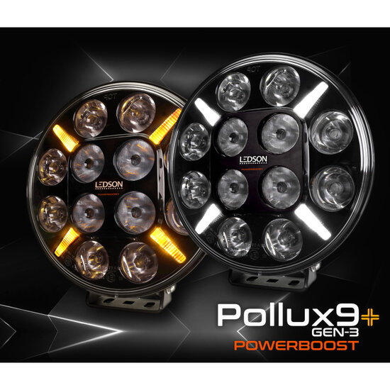 LEDSON Pollux9+ POWERBOOST - LED LONGUE PORT&Eacute;E AVEC FEU DE POSITION BLANC ET ORANGE - 120W