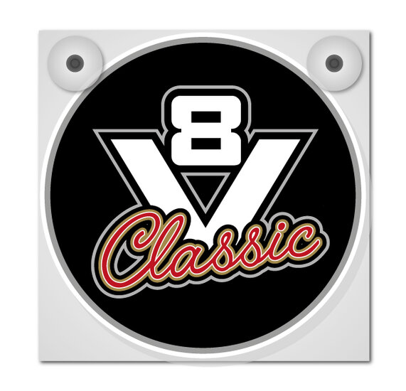 V8 CLASSIC - ENSEIGNE LUMINEUSES - PANNEAU FRONTAL MAL FIX&Eacute;