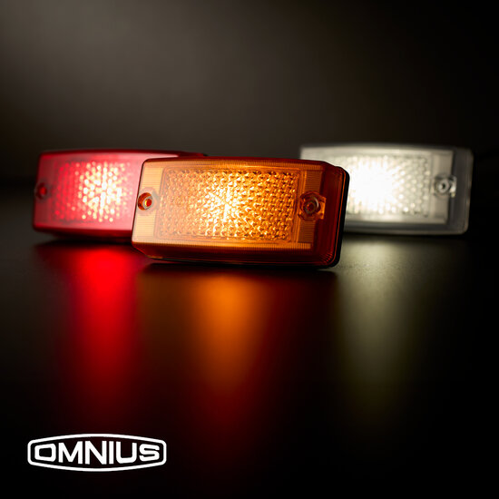 OMNIUS FEU DE POSITION LAT&Eacute;RAL &Agrave; LED - LED ORANGE / LENTILLE ORANGE - FEU CLIGNOTANT