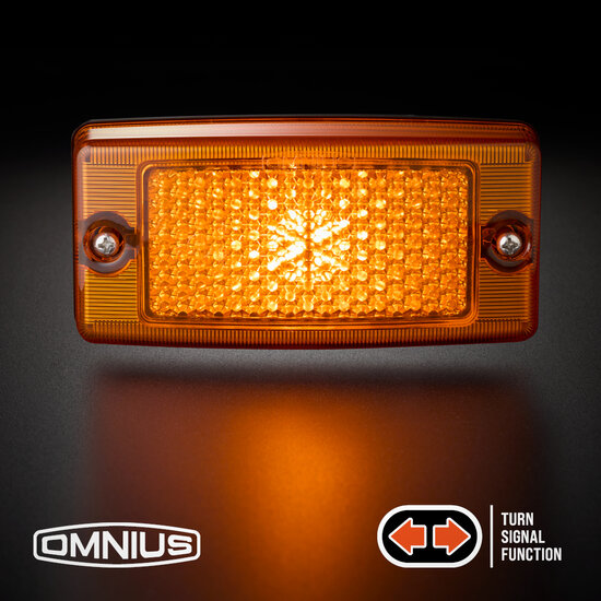 OMNIUS FEU DE POSITION LAT&Eacute;RAL &Agrave; LED - LED ORANGE / LENTILLE ORANGE - FEU CLIGNOTANT