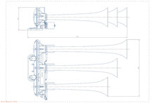 SEGER - 3 CORNE TRAINHORN - 24V