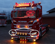 BLANC XENON - FEU DE POSITION SUPPL&Eacute;MENTAIRE - PHARE LED SCANIA 2016+