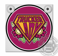 TRUCKER LADY - ROSES - LIGHTBOX DELUXE - PLAQUE AVANT L&Acirc;CHE