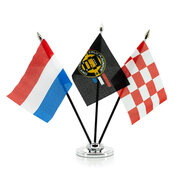 3-VOUDIG - LANDEN VLAG INCL. CHROOM VOET