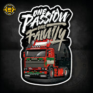 ONE PASSION ONE FAMILY RETRO - AUTOCOLLANT FULL PRINT 