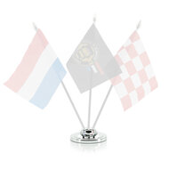 3-VOUDIG - LANDEN VLAG INCL. CHROOM VOET