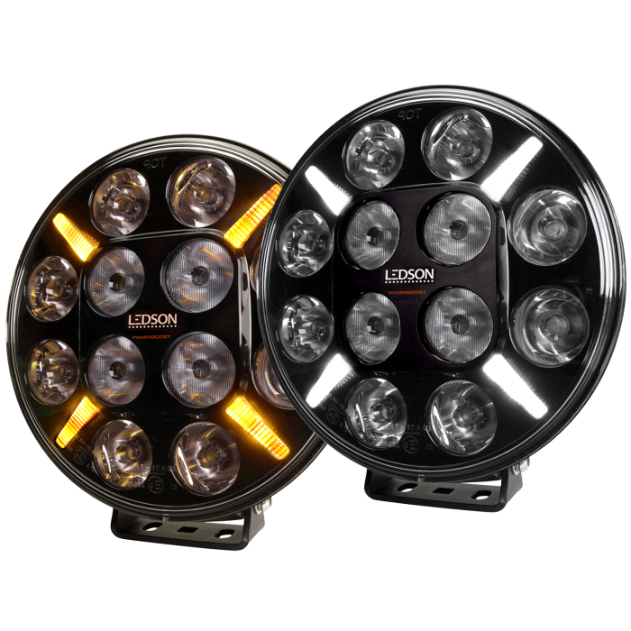 LEDSON Pollux9+ POWERBOOST - LED LONGUE PORTÉE AVEC FEU DE POSITION BLANC ET ORANGE - 120W