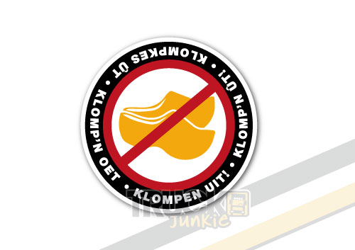 KLOMPEN UIT STICKER VRACHTWAGEN tRUCKJUNKIE