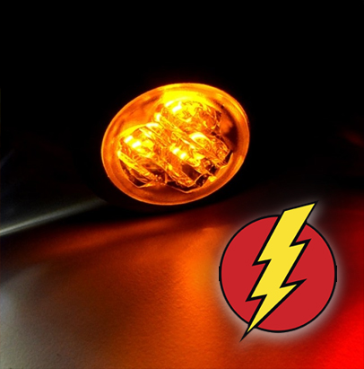 Feu flash à LED jaune, ECE-R65, 12/24 V – Hoelzle